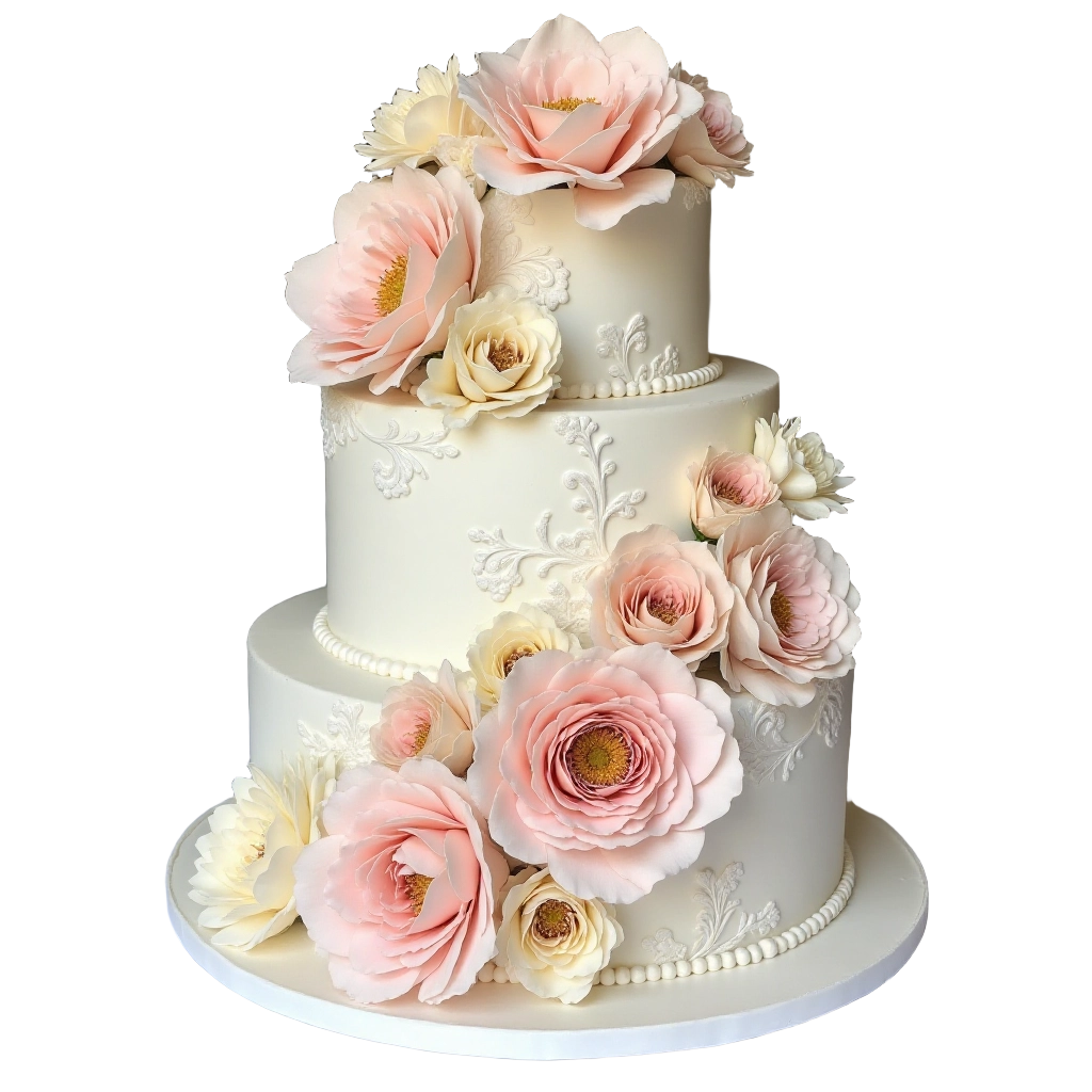 Elegant Floral Wedding Cake